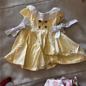 Charming Yellow and White Babidu Kids Formal Dress